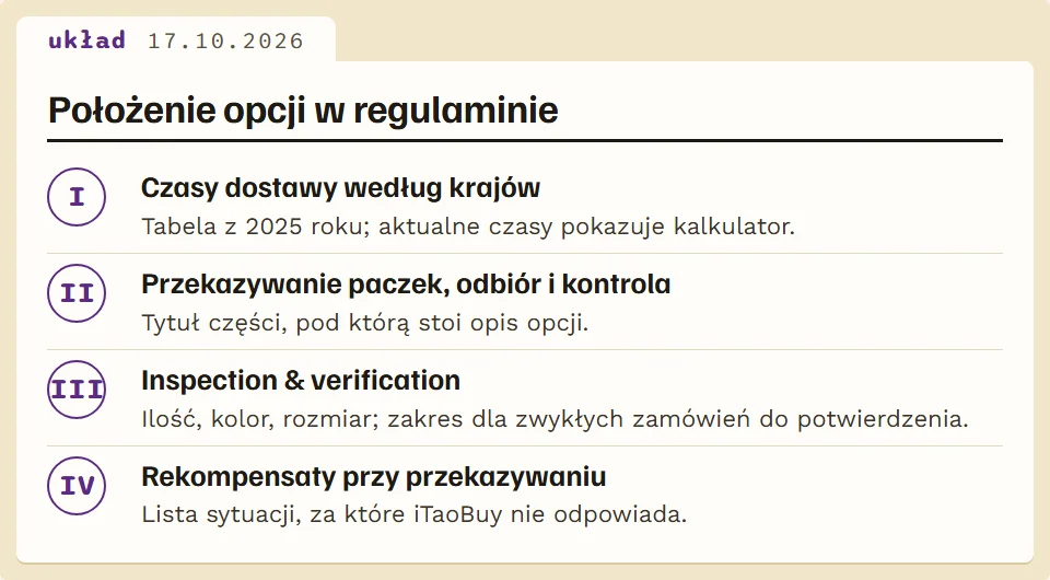 Gdzie w regulaminie stoi opcja inspection & verification i czego nie wiemy