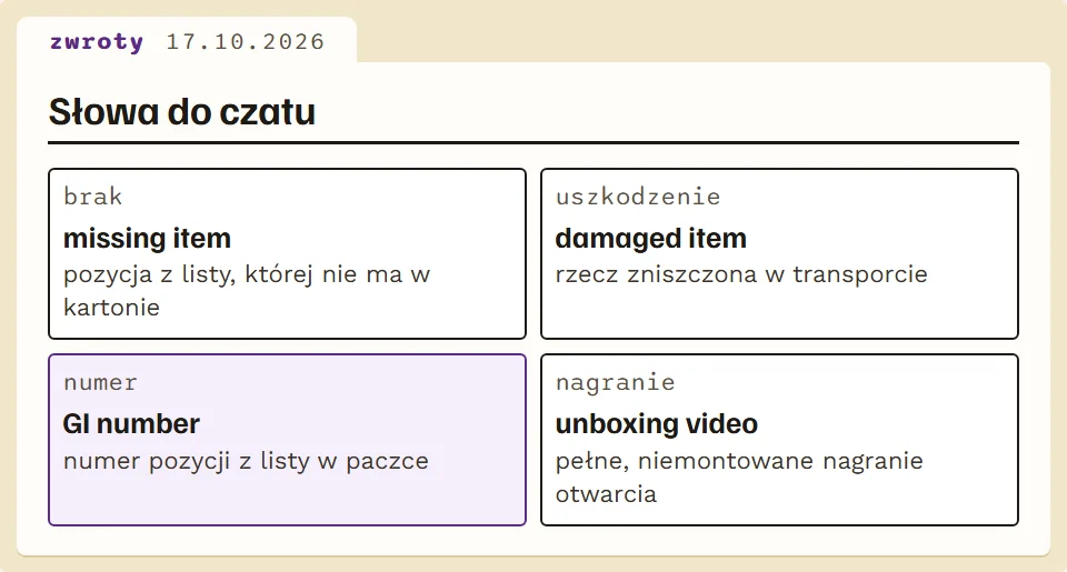 Słowa po angielsku przydatne w rozmowie z obsługą iTaoBuy